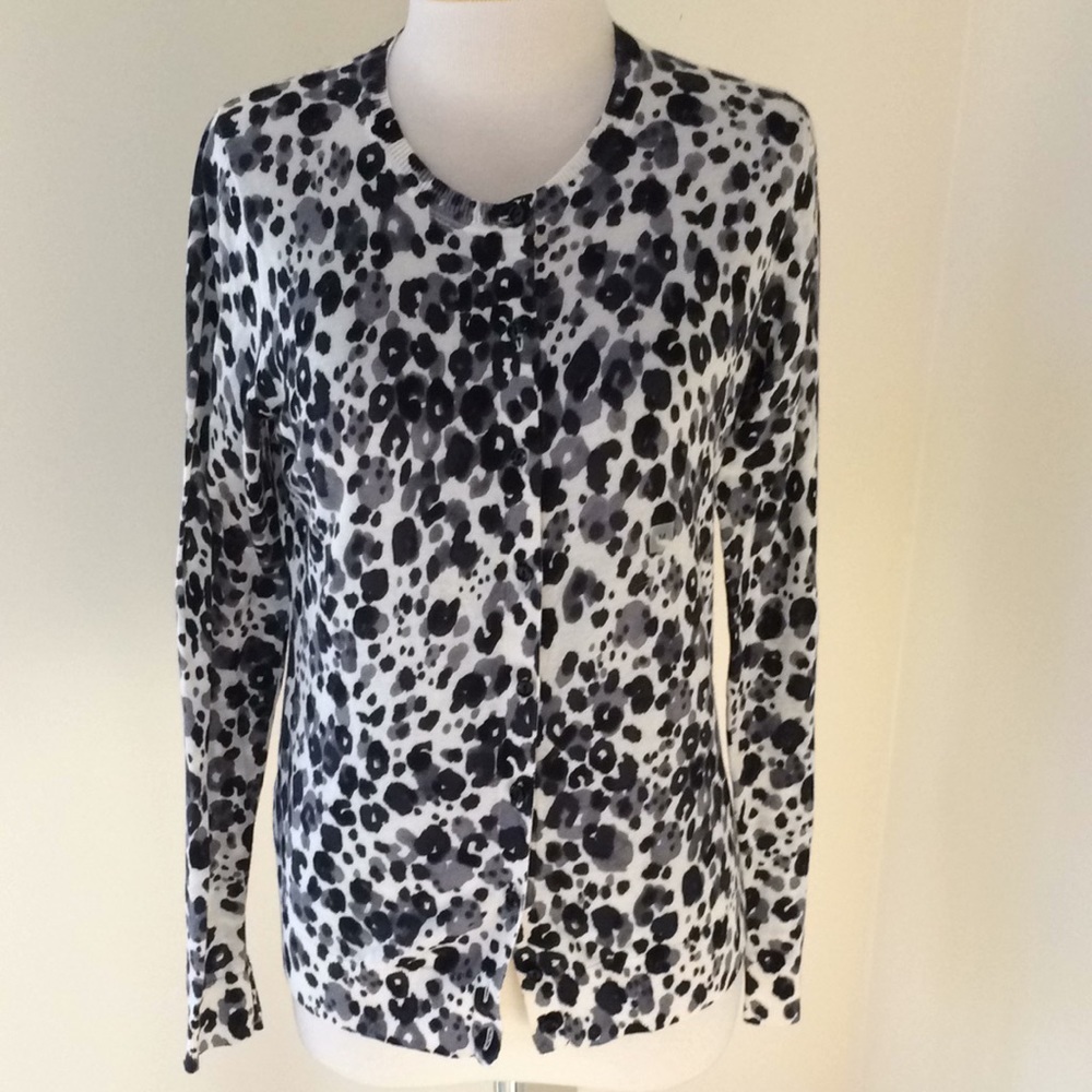 NWOT! Loft medium grey multi cotton cardigan.